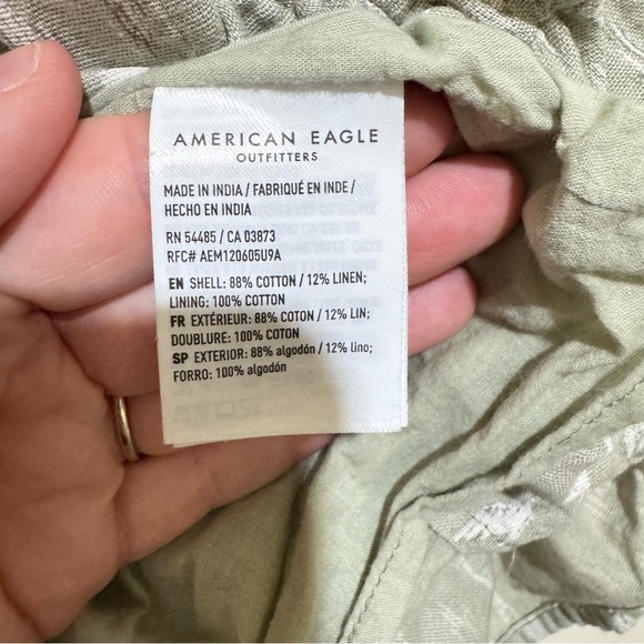 Women's American Eagle Green and Beige Sleeveless Baby Doll Midi Dress Size M - Picture 8 of 15